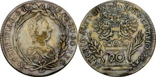 RDR Burgau Günzburg 20 Kreuzer 1765 Maria Theresa 6.6 g original coin #VK505 picture
