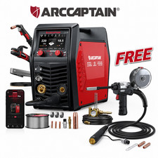 ARCCAPTAIN MIG205DP Double Pulse MIG Welder 8-in-1 Aluminum Welding /w Spool Gun picture