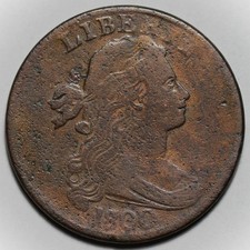 1800/1798 Draped Bust Large Cent - Hair Style 1 - US 1c Copper Coin picture