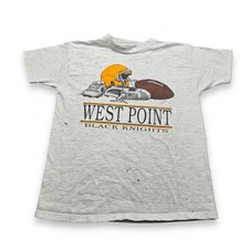 Vtg West Point Black Knights Football T-Shirt Mens M/L Single Stitch Thrashed picture