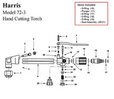 Harris Model 72-3 & 72-3A Cutting Torch Rebuild/Repair Parts Kit picture