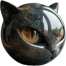 Luxury Black Cat Sculpture Elegant Home Tabletop Decor & Gift-Ready Art Piece picture