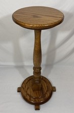 Vintage Mission Arts & Crafts Style Quarter Sawn Oak Pedestal Plant Stand picture