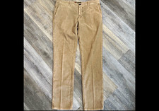 Incotex Men’s Brown Corduroy Chino Pants Slim Straight Flat Front 38 picture