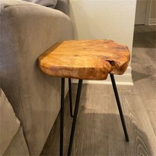 Greenage Rustic Cedar Root End Table –Natural Wood Side Table Nightstand 17.4