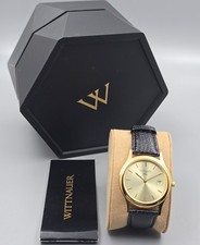 Wittnauer Trieste Swiss Dress Watch NOS Full Set Box Papers Gold Tone Classic picture