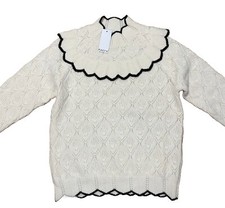Kaily K Women’s Ladies Knit Sweater Top Beige Black Size Large picture