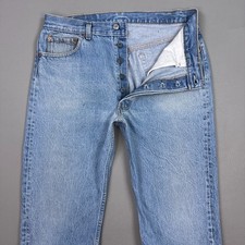 Vintage Levis 501 Jeans Mens 34x34 Blue 80s Made USA Button Fly Faded (Tag36x34) picture