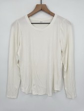 Wilfred Free Buswell Ribbed Long Sleeve Knit Shirt White Womens Size XL picture