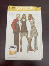 Simplicity 5192 Vintage Sewing Pattern Women’s Pants, Tunic, Vest Vintage 1972 picture