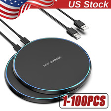 Wireless Fast Charger Charging Pad Dock Samsung iPhone Android Cell Phone lot picture