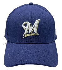 Milwaukee Brewers Hat Cap New Era 39Thirty Flex Fit L/XL MLB Genuine Merchandise picture