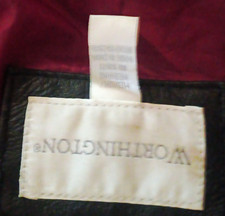 Worthington Women's Black Leather Jacket Full Zip Lined Short Coat Size M picture