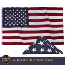 American Military US Burial Flag for Veteran Memorial Flag 5x9.5 ft 100% Cotton picture