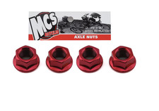 MCS BMX AXLE NUTS TWO PAIRS OF 3/8  RED picture