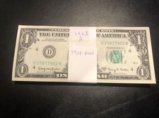 1963A One Dollar Bill Uncirculated Sequential Note ($1) UNC - Buying 1 Note picture