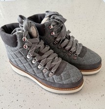 Talbots Kendall Gray Jules Hiker Diamond Quilted Boots Size 6M - NIB picture