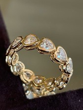 Beautiful Gift 5.00 Ct Heart Cut Lab Grown Diamond Eternity Band 14K Yellow Gold picture