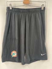 MIAMI DOLPHINS THROWBACK LOGO GRAY NIKE PRACTICE SHORTS W/ POCKETS picture