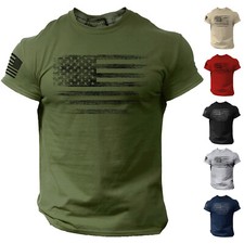 USA Distressed Flag Men T Shirt Patriotic American Tee S - 2XL picture