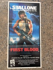 FIRST BLOOD 1982 Rambo 13.5x30 Orig Movie Daybill Poster RARE Stallone picture