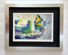 LEROY NEIMAN +  1980's VINTAGE SIGNED PRINT FRAMED + AMERICA'S CUP picture