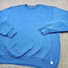 Vintage Russell Athletic Sweatshirt Men XL Light Blue Cotton Fleece Crewneck picture