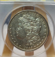 1893-P $1 Morgan Silver Dollar ANACS AU 50 Details | VAM-4 Double Stars Top 100 picture