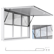 Uimoso 60x36in Food Truck Service Concession Window with Aluminum Alloy Awning picture