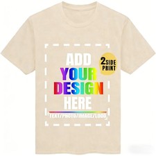 Personalized Custom T-Shirt Double Sided Print  Your Design Text Logo Photo Gift picture