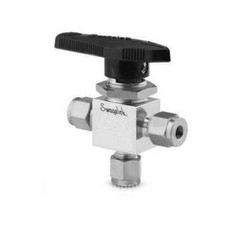 Swagelok SS-43GXS4 Stainless Steel 1-Piece 40GGG Series 3-Way Ball Valve,... picture