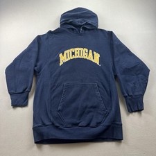 Vintage Michigan Wolverines Hoodie Sweatshirt Mens Small Blue University Fleece picture