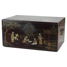 Chinese Polychromed Chinoiserie Document Box c1890 picture