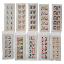 Japan 1980–1989 Philately Week MNH Stamp Sheets x10 Ukiyo-e Bijin-ga Yumeji Goyo picture