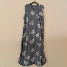 gunamuna Bamboo Leaf Print Sleep Bag Sack Blue White 0.5 TOG Unisex 18-24 M picture