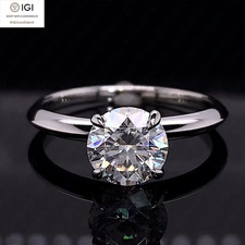 IGI 2.00Ct D VS1 Round Cut Lab Grown Diamond Engagement Ring In 14K White Gold picture