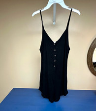 Bozzolo Women's Black V-Neck Sleeveless Button Front Ruffle One-Piece M picture