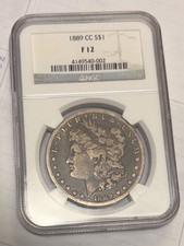 1889-CC $1 Morgan Silver Dollar NGC F12 Carson City Key Date Coin picture