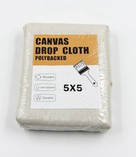 Heavy Duty Canvas Drop Cloth - 5 X 5 Ft - Poly backed - 8 Oz.  picture