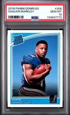 2018  Panini Donruss Saquon Barkley Rated Rookie RC #306 Giants PSA 10 picture