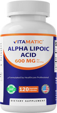 Vitamatic Alpha Lipoic Acid (ALA) 600mg Per Serving - 120 Vegetable Capsules picture