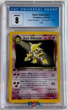 CGC 8 1st Edition Dark Alakazam 1/82 Team Rocket Holo Rare 2000 Pokemon Card picture