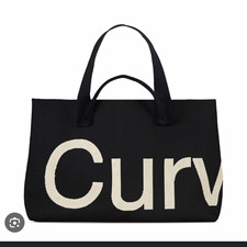 Curves Black & White Logo Text Tote- PLEASE READ ENTIRE DESCRIPTION picture