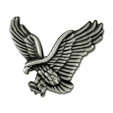 PinMart's Soaring American Antique Silver Eagle Jewelry Lapel Pin picture
