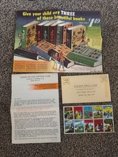 Vintage 1950s Junior Deluxe Editions Club Doubleday Mailer Complete Uncut Stamps picture