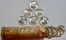 1 - 1953 -D - ROOSEVELT  DIME - BU - MS - picture