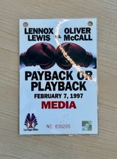 Lennox Lewis vsOliver McCall II Boxing Media Press Credential 1997 picture