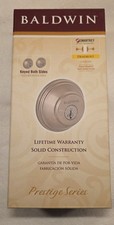 NEW Baldwin Round DeadBolt Prestige Series satin nickel 93800-008 Keyed 2 sides picture