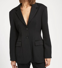 BOA Because of Alice Hourglass Single Breasted Blazer Black Size XL NWT picture