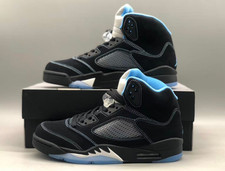 Jordan 5 Black University Blue” Men's Basketball Shoes High Top picture